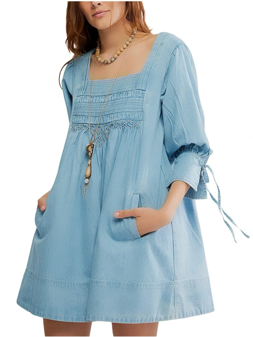 Free People Sonora Denim Mini Dress, Size XSMALL